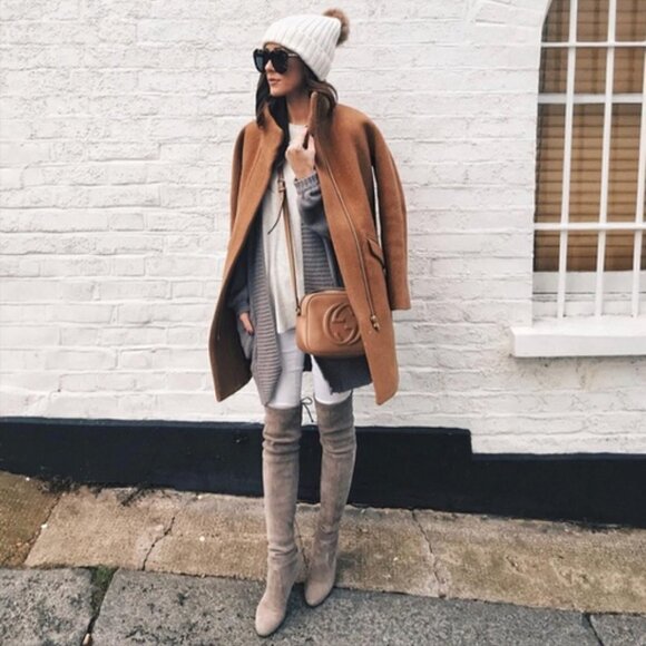 💕J. CREW💕 Cocoon Coat in Italian Stadium-Cloth Wool Blend ~ Heather Acorn 10 - Picture 2 of 16